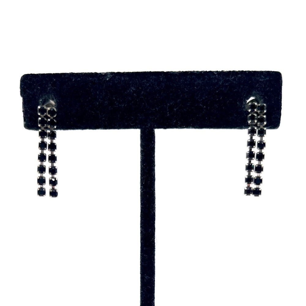 Black Crystal Dangle Earrings